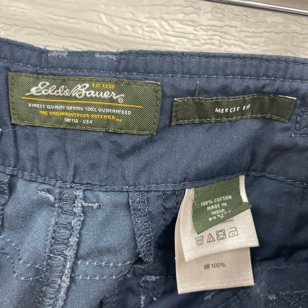 Eddie Bauer Blue Drawstring Hem‎ Cargo  Mercer Fit Bermuda Shorts Petite 2 - Picture 8 of 11